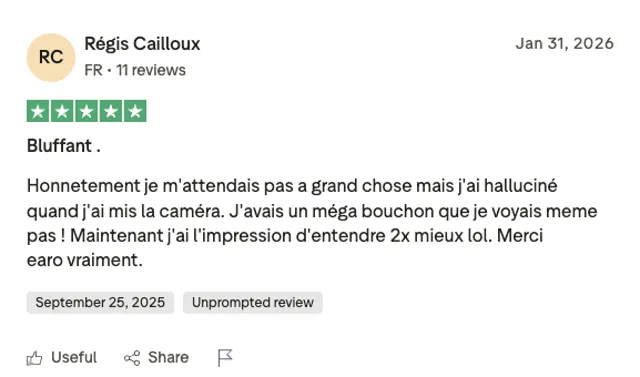 Avis client Trustpilot Earo